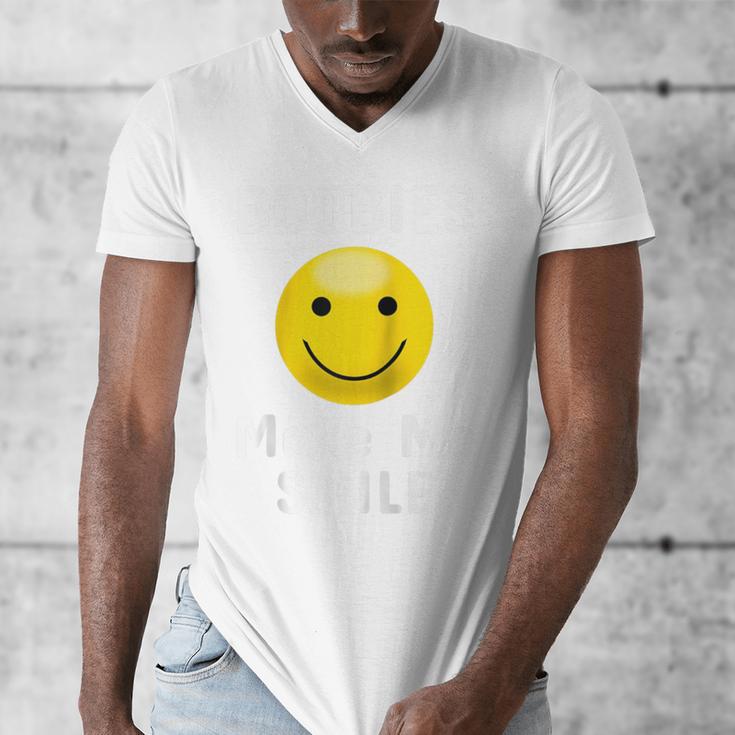 Boobies Make Me Smile Mardi Gras Raglan Baseball Tee Men's V-Neck T-Shirt
