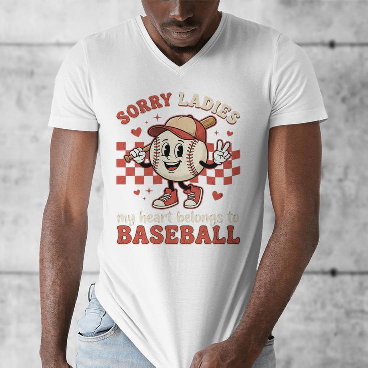 Boys & Women Men Baseball Valentine With Hearts Sporty Love Men's V-Neck T-Shirt Boys & Women Men Baseball Valentine With Hearts Sporty Love Men's V-Neck T-Shirt