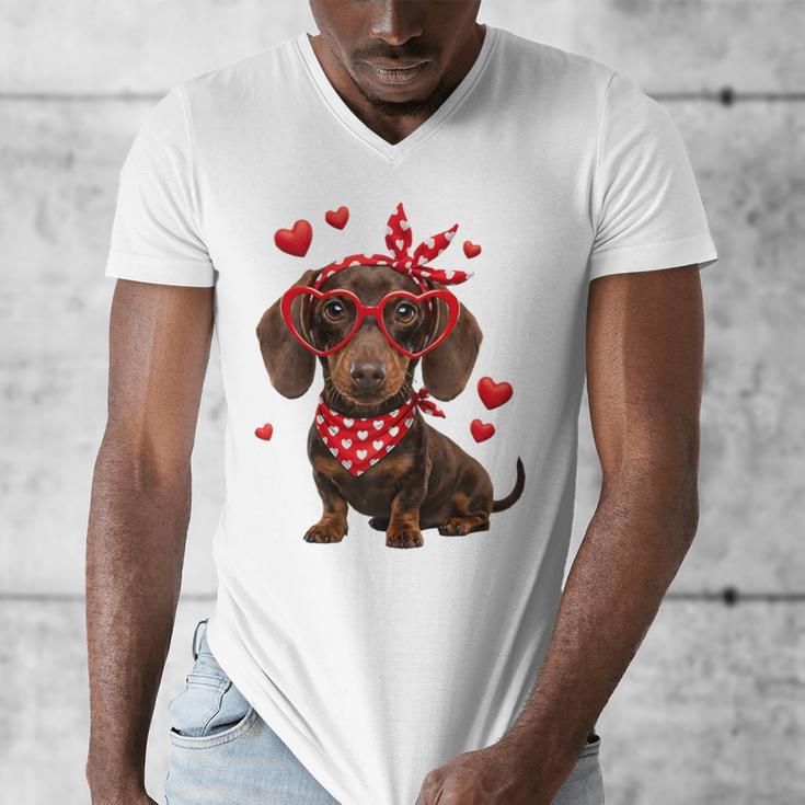 Dachshund Valentines Day Wiener Dog Lover Weenie Heart Raglan Baseball Tee Men's V-Neck T-Shirt Dachshund Valentines Day Wiener Dog Lover Weenie Heart Raglan Baseball Tee Men's V-Neck T-Shirt