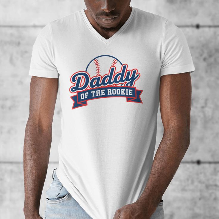 Dad Daddy Of The Rookie Baseball Men's V-Neck T-Shirt Dad Daddy Of The Rookie Baseball Men's V-Neck T-Shirt