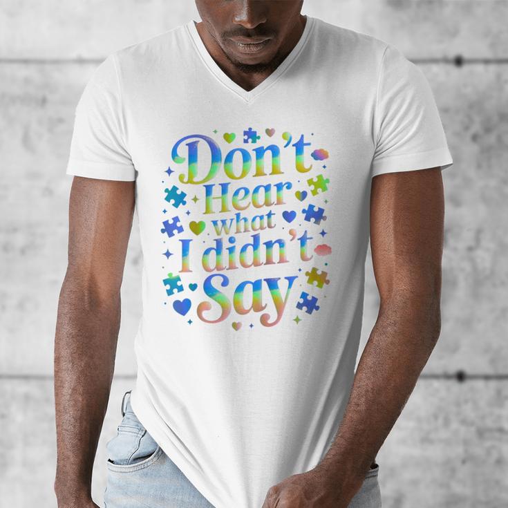 Don’t Hear What I Didn’t Say Autism Awareness Valentine Raglan Baseball Tee Men's V-Neck T-Shirt