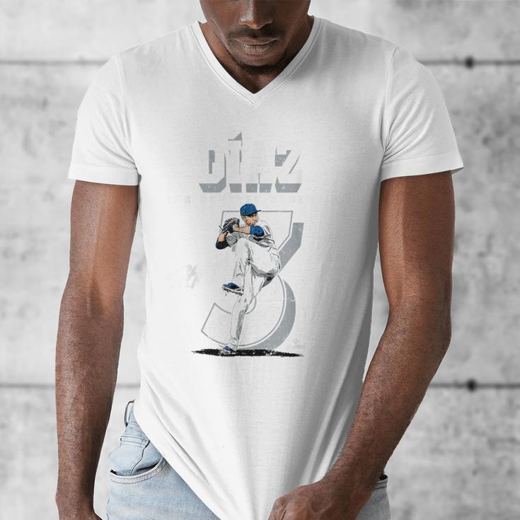 Edwin Diaz Los Angeles D Baseball Players MLBEDD201M Men's V-Neck T-Shirt