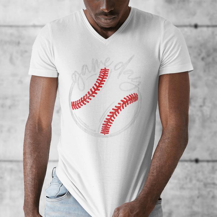 Game Day Baseball Baseball Lovers Softball Life Mom Premium Tri-Blend Men's V-Neck T-Shirt