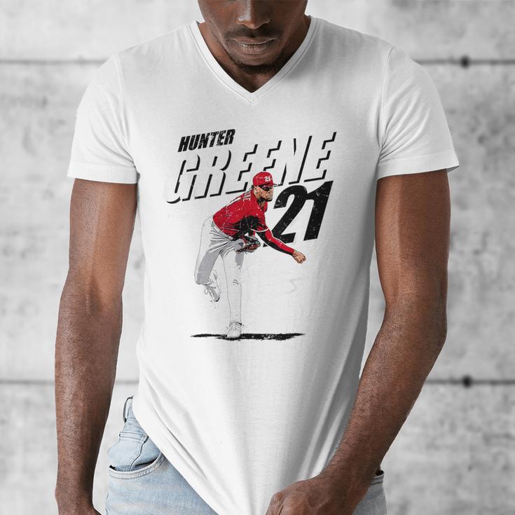 Hunter Greene Cincinnati MLB Baseball Players MLBHGR204M Men's V-Neck T-Shirt Hunter Greene Cincinnati MLB Baseball Players MLBHGR204M Men's V-Neck T-Shirt