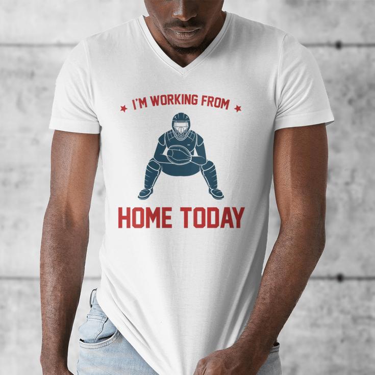 I'm Working From Home Today Baseball Lover Men Women Men's V-Neck T-Shirt I'm Working From Home Today Baseball Lover Men Women Men's V-Neck T-Shirt