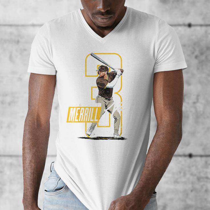 Jackson Merrill San Diego MLB Baseball Player MLBJME202M Men's V-Neck T-Shirt