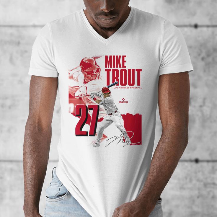 Mike Trout Los Angeles A MLB Baseball Players MLBMTR304N Men's V-Neck T-Shirt Mike Trout Los Angeles A MLB Baseball Players MLBMTR304N Men's V-Neck T-Shirt