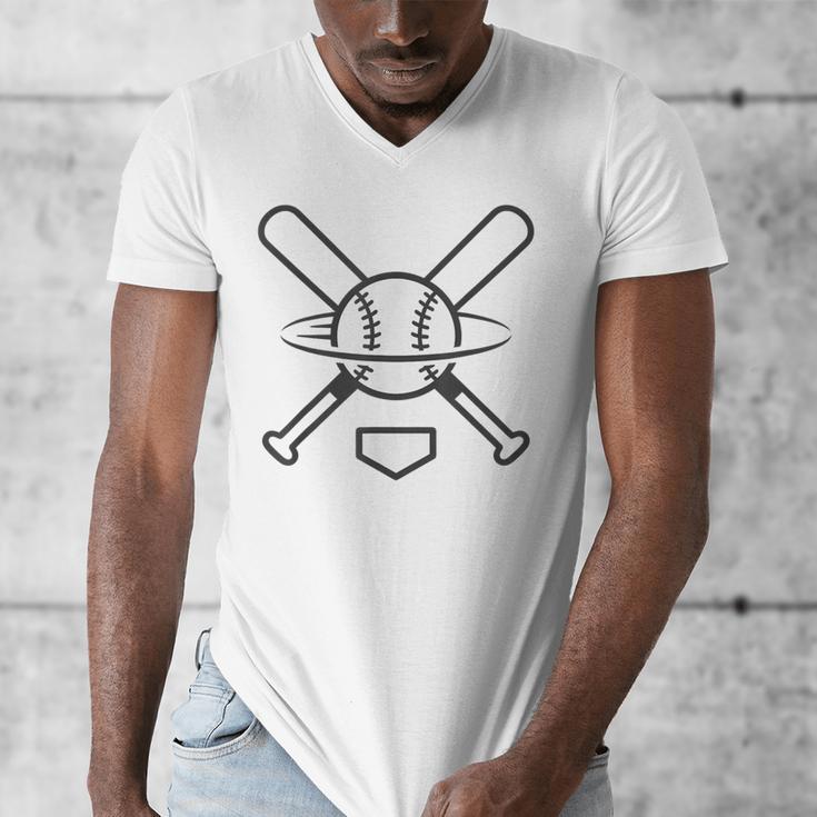 Minimalist Baseball Clean Sports Graphic Tee For Fan Players Men's V-Neck T-Shirt