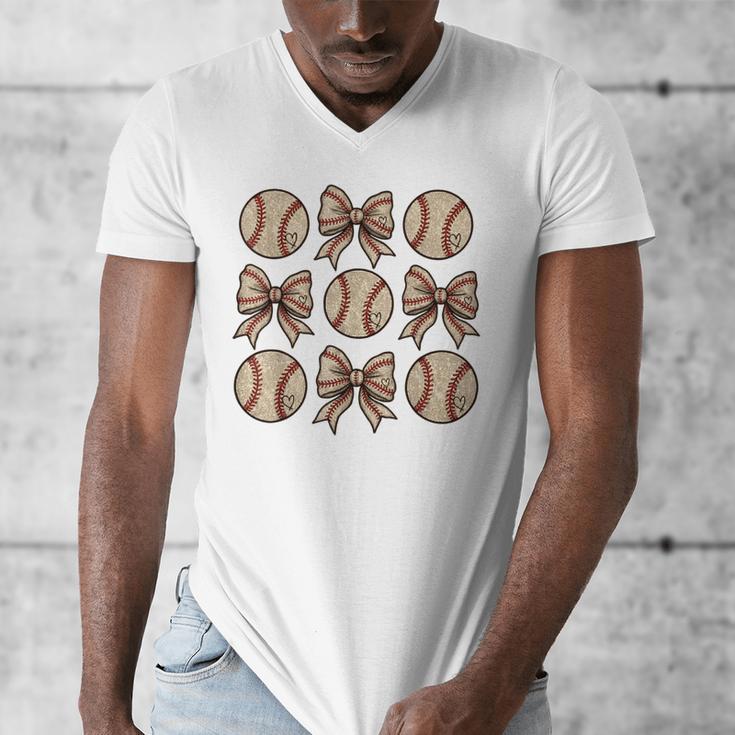 Soccer Bow Game Day Baseball Coquette Bow Women Girls Men's V-Neck T-Shirt