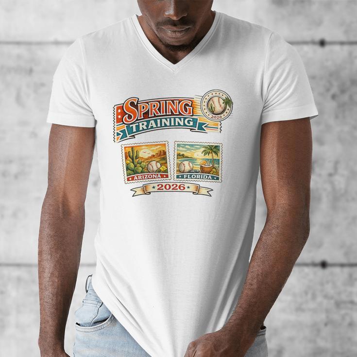 Spring Training 2026 Retro Postcard Baseball Premium Tri-Blend Men's V-Neck T-Shirt