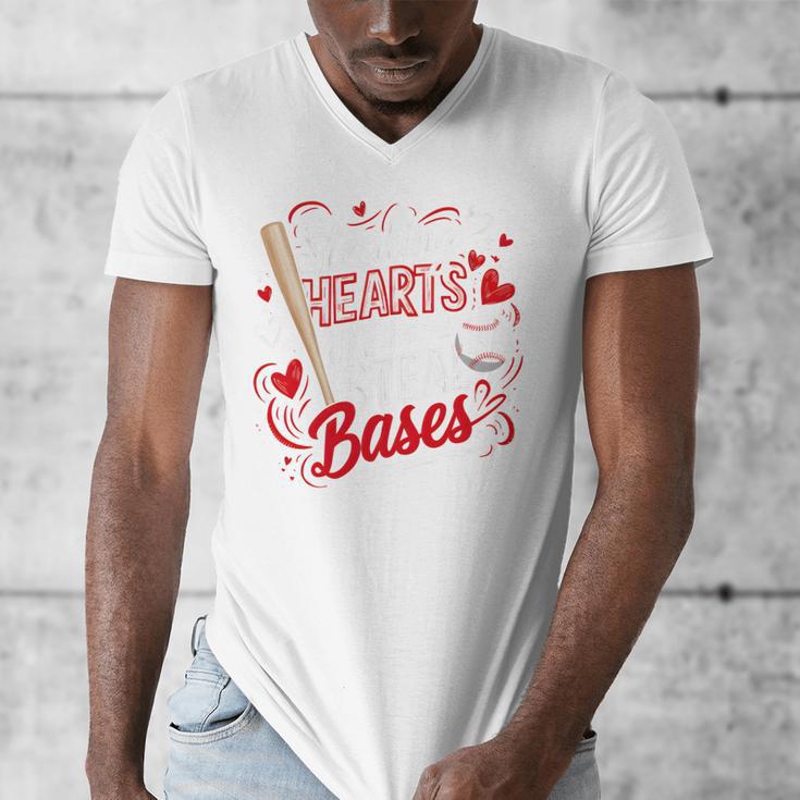 Stealing Hearts Like I Steal Bases Softball Baseball Batter Men's V-Neck T-Shirt Stealing Hearts Like I Steal Bases Softball Baseball Batter Men's V-Neck T-Shirt