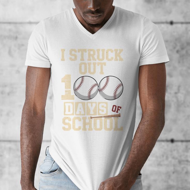 I Struck Out 100 Days Of School Baseball Fan Students Batter Premium Tri-Blend Men's V-Neck T-Shirt I Struck Out 100 Days Of School Baseball Fan Students Batter Premium Tri-Blend Men's V-Neck T-Shirt
