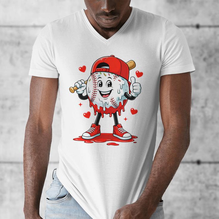 Valentine Baseball Heart Sports Men Boys Kid Men's V-Neck T-Shirt Valentine Baseball Heart Sports Men Boys Kid Men's V-Neck T-Shirt