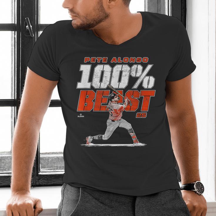 100 Beast Pete Alonso Baltimore Baseball MLBPA Men's V-Neck T-Shirt 100 Beast Pete Alonso Baltimore Baseball MLBPA Men's V-Neck T-Shirt