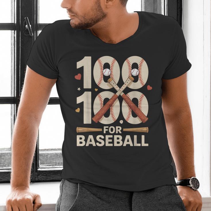 100 Days Of School Baseball Love Valentine’s Day Men Women Men's V-Neck T-Shirt 100 Days Of School Baseball Love Valentine’s Day Men Women Men's V-Neck T-Shirt