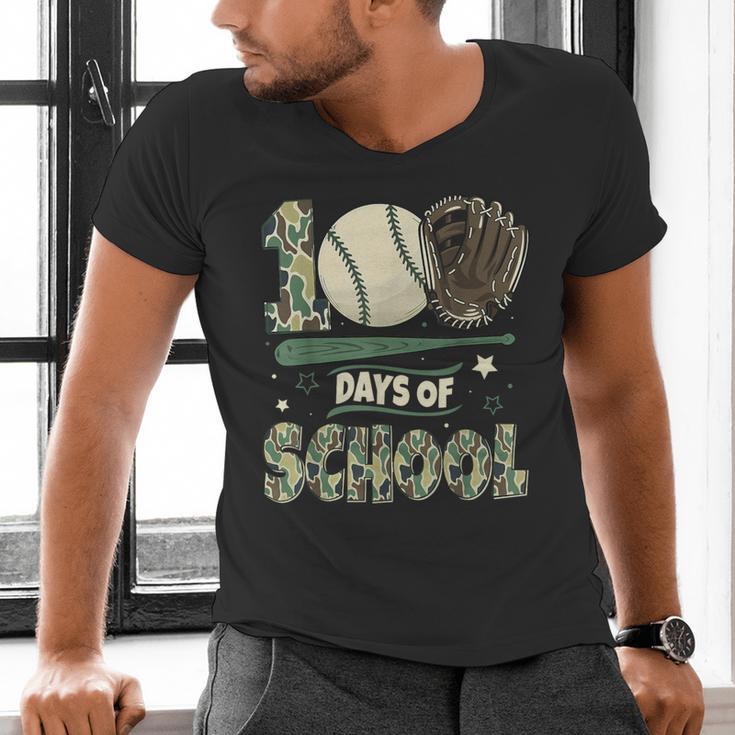 100 Days Of School Teacher Camo Baseball Boys Toddler Kids Men's V-Neck T-Shirt 100 Days Of School Teacher Camo Baseball Boys Toddler Kids Men's V-Neck T-Shirt