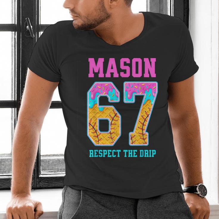 6 7 Mason Baseball Drip Men's V-Neck T-Shirt