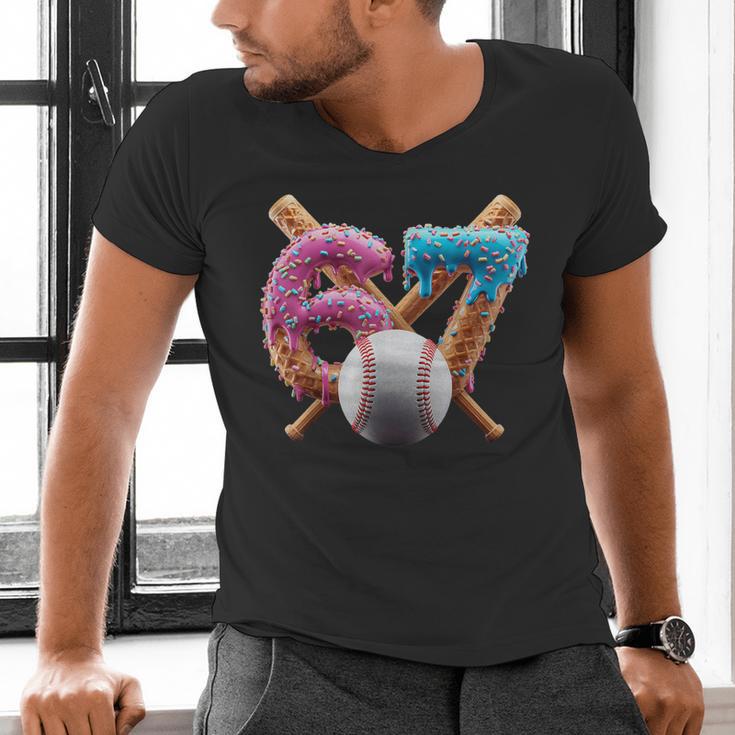 67 Baseball Ice Cream Drip Kids Youth Men's V-Neck T-Shirt