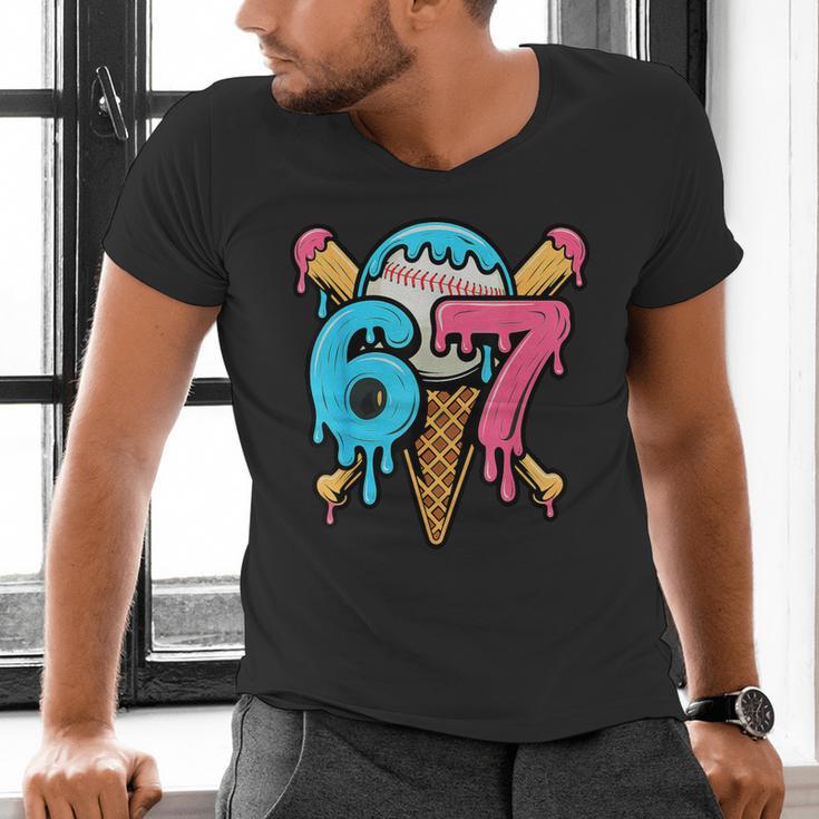 67 Baseball Ice Cream Drip Player Men's V-Neck T-Shirt 67 Baseball Ice Cream Drip Player Men's V-Neck T-Shirt