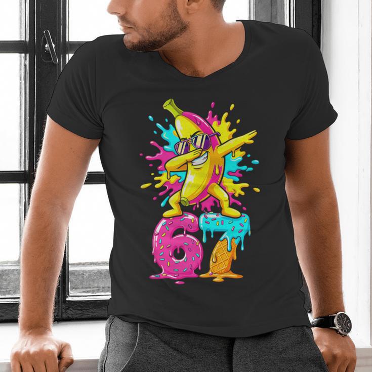 67 Baseball Ice Cream Six Seven Dabbing Banana Men's V-Neck T-Shirt 67 Baseball Ice Cream Six Seven Dabbing Banana Men's V-Neck T-Shirt