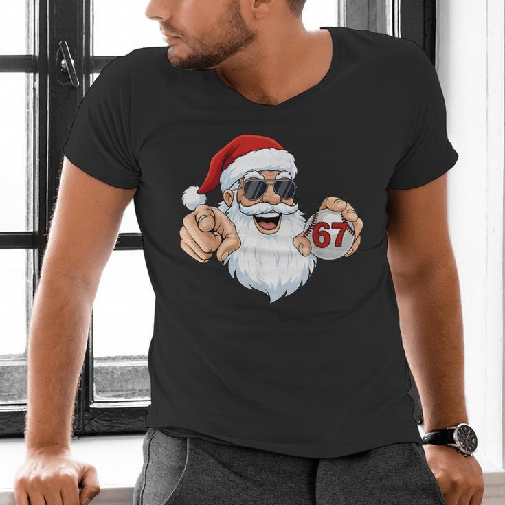 67 Baseball Santa Six Seven Meme Christmas Men Women Kids Men's V-Neck T-Shirt 67 Baseball Santa Six Seven Meme Christmas Men Women Kids Men's V-Neck T-Shirt