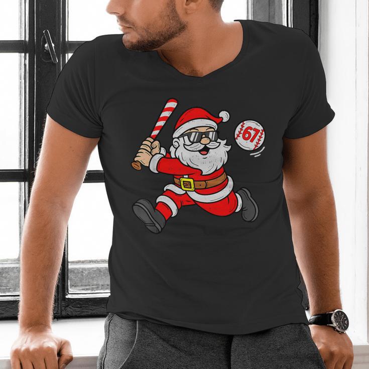 67 Baseball Santa Six Seven Meme Christmas Sport Men Boy Kid Men's V-Neck T-Shirt 67 Baseball Santa Six Seven Meme Christmas Sport Men Boy Kid Men's V-Neck T-Shirt
