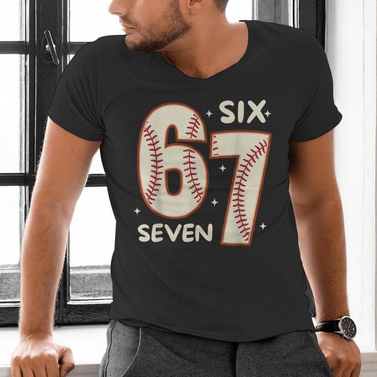 67 Baseball Six Seven 6 7 Meme Kids 67 Teen Boys 6-7 Men's V-Neck T-Shirt 67 Baseball Six Seven 6 7 Meme Kids 67 Teen Boys 6-7 Men's V-Neck T-Shirt