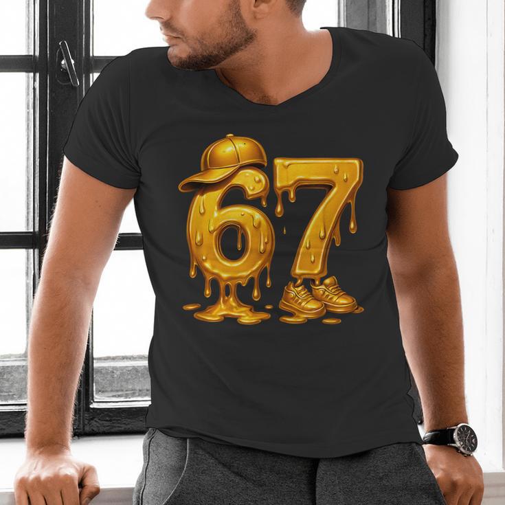 67 Brain Rot Meme Baseball Ice Cream Drip For Kids & Teens Men's V-Neck T-Shirt 67 Brain Rot Meme Baseball Ice Cream Drip For Kids & Teens Men's V-Neck T-Shirt