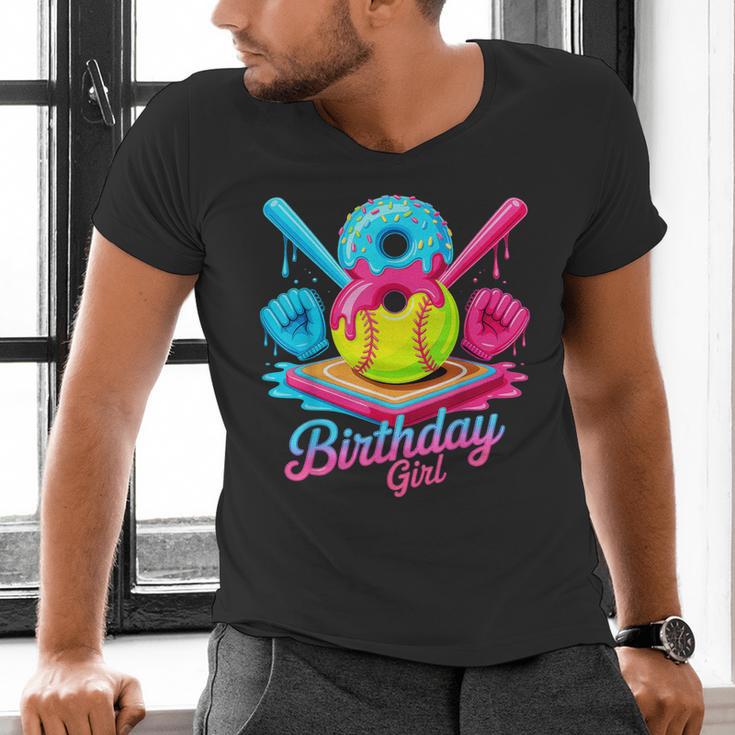8th Birthday Baseball Ice Cream Drip 8 Years Old Girls B-Day Men's V-Neck T-Shirt 8th Birthday Baseball Ice Cream Drip 8 Years Old Girls B-Day Men's V-Neck T-Shirt