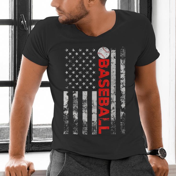 American Flag Baseball Team Baseball Player Baseball Men's V-Neck T-Shirt American Flag Baseball Team Baseball Player Baseball Men's V-Neck T-Shirt