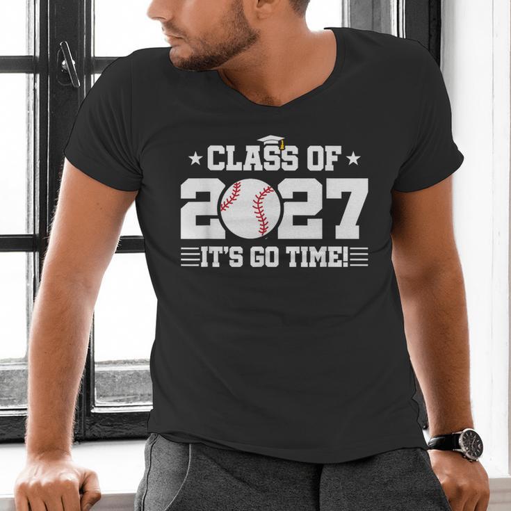 Back To School 2027 Baseball 2027 Graduation Class Of 2027 Men's V-Neck T-Shirt Back To School 2027 Baseball 2027 Graduation Class Of 2027 Men's V-Neck T-Shirt