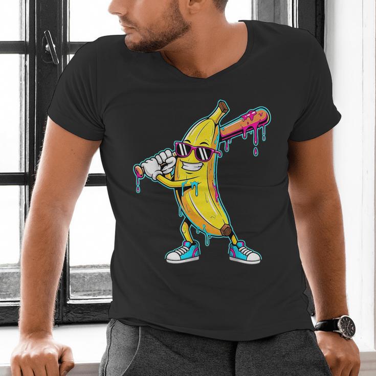 Banana Baseball Drip Kids Youth Boys Girls Men's V-Neck T-Shirt Banana Baseball Drip Kids Youth Boys Girls Men's V-Neck T-Shirt