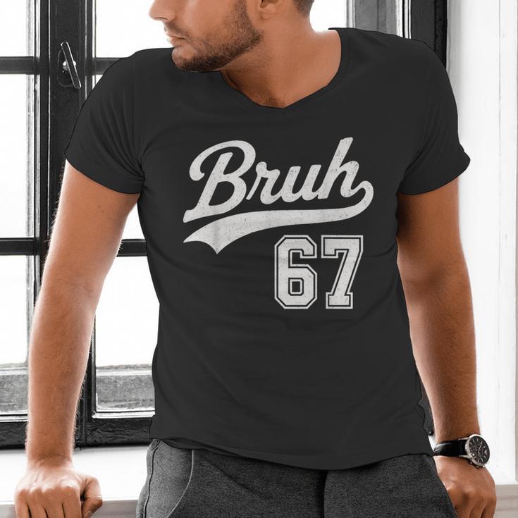 Baseball 6 7 Bruh Number 67 Six Seven Meme Boys Kids Men's V-Neck T-Shirt