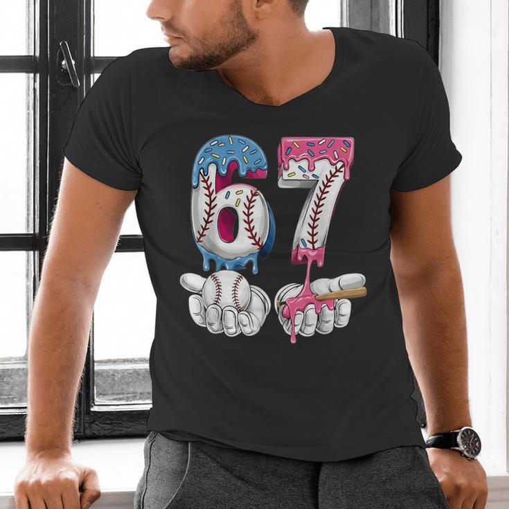 Baseball 67 Ice Cream Drip Six Seven Boys Girls Meme Men's V-Neck T-Shirt Baseball 67 Ice Cream Drip Six Seven Boys Girls Meme Men's V-Neck T-Shirt