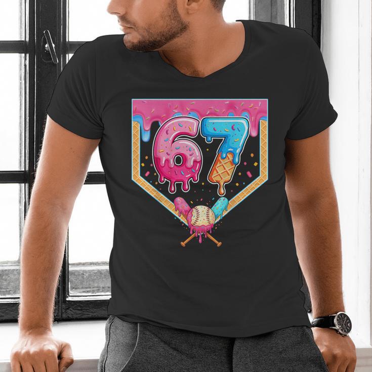 Baseball 67 Six Seven Meme Drip 6 7 Boys Girl Kids Men's V-Neck T-Shirt