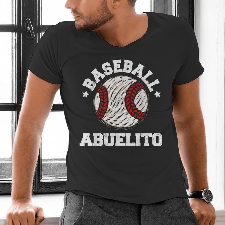 Baseball Abuelito Distressed Vintage Grandpa Game Day Men's V-Neck T-Shirt Baseball Abuelito Distressed Vintage Grandpa Game Day Men's V-Neck T-Shirt