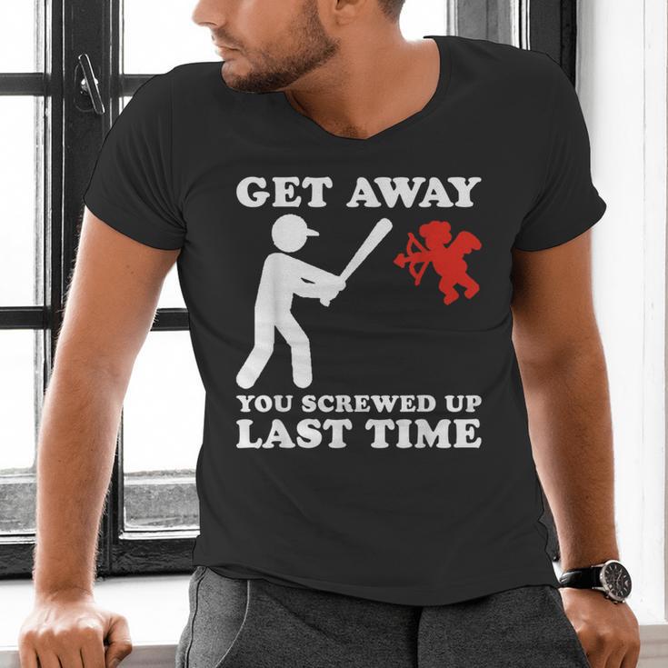 Baseball Anti Valentine Humor Cupid Joke Men Women Men's V-Neck T-Shirt