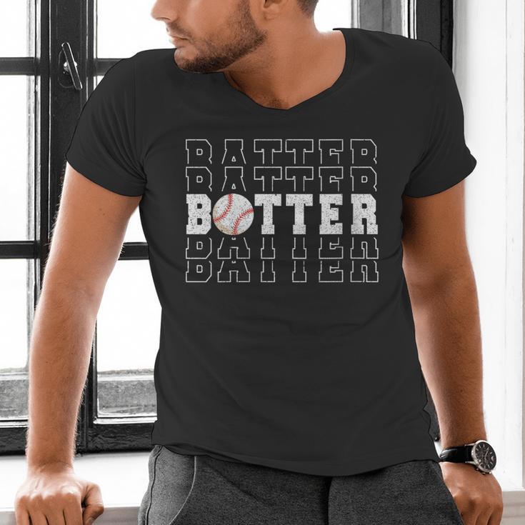 Baseball Batter Team Player Sport Lover Family Friends Fans Men's V-Neck T-Shirt