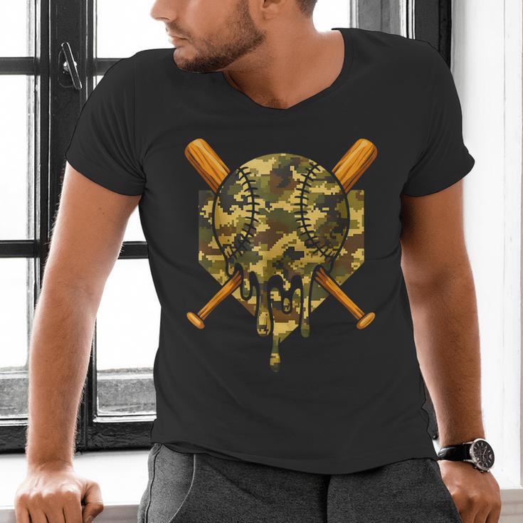 Baseball Camo Boys Ice Cream Youth Baseball Men's V-Neck T-Shirt