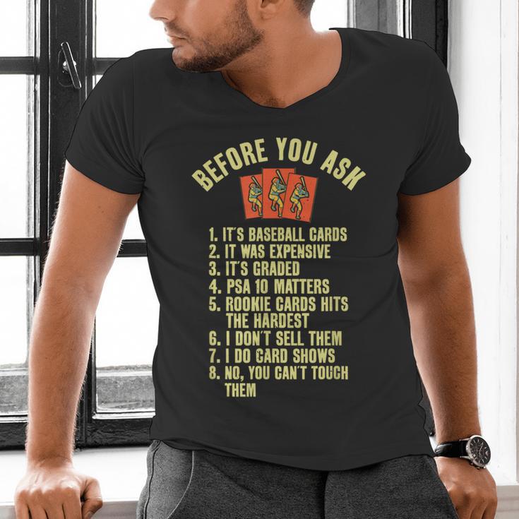 Baseball Card Collector Baseball Card Trading Men's V-Neck T-Shirt Baseball Card Collector Baseball Card Trading Men's V-Neck T-Shirt