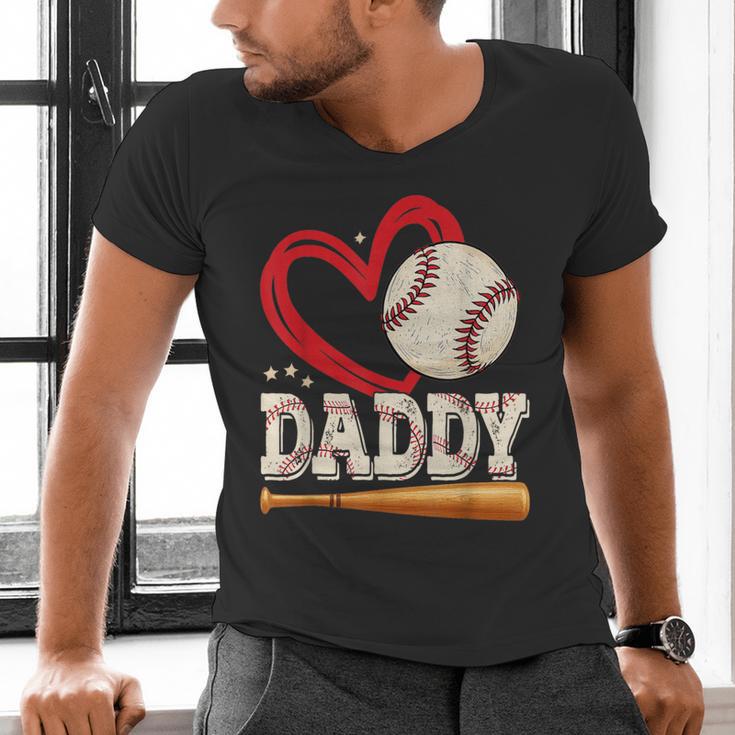 Baseball Daddy Baseball Heart Family Matching Men's V-Neck T-Shirt