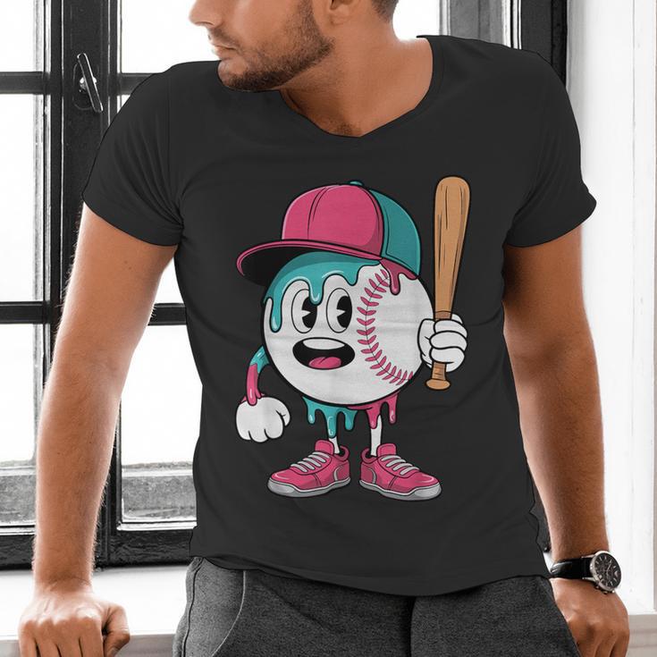 Baseball Drip Boys Ice Cream Youth Men's V-Neck T-Shirt
