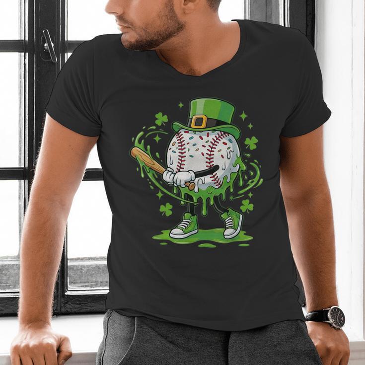 Baseball Drip For Boys Ice Cream Drip Youth St Patricks Day Men's V-Neck T-Shirt Baseball Drip For Boys Ice Cream Drip Youth St Patricks Day Men's V-Neck T-Shirt