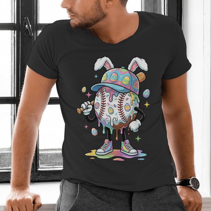 Baseball Drip Ice Cream Apparel Youth Boy Easter Day Men's V-Neck T-Shirt Baseball Drip Ice Cream Apparel Youth Boy Easter Day Men's V-Neck T-Shirt