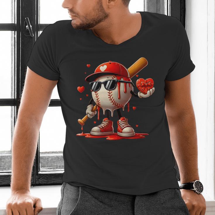 Baseball Drip Ice Cream Apparel Youth Boy Valentine Men's V-Neck T-Shirt Baseball Drip Ice Cream Apparel Youth Boy Valentine Men's V-Neck T-Shirt