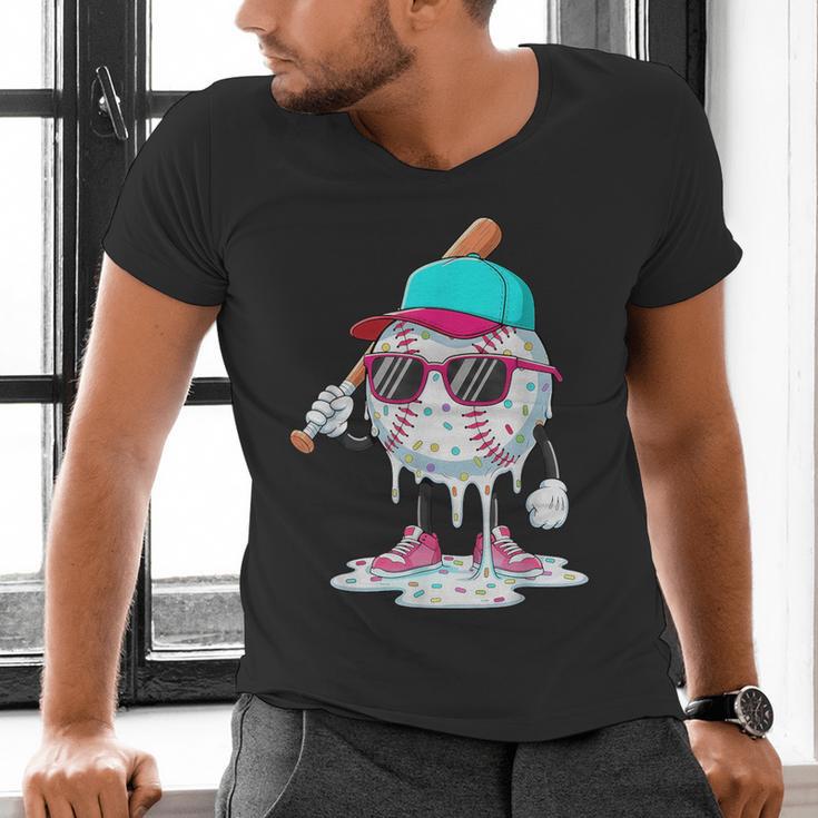 Baseball Drip Ice Cream Lifestyle Sprinkless Boy Kid Men's V-Neck T-Shirt Baseball Drip Ice Cream Lifestyle Sprinkless Boy Kid Men's V-Neck T-Shirt