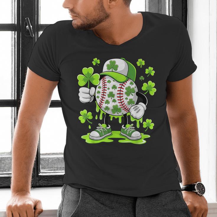 Baseball Drip Ice Cream Shamrock Irish St Patricks Men Men's V-Neck T-Shirt Baseball Drip Ice Cream Shamrock Irish St Patricks Men Men's V-Neck T-Shirt