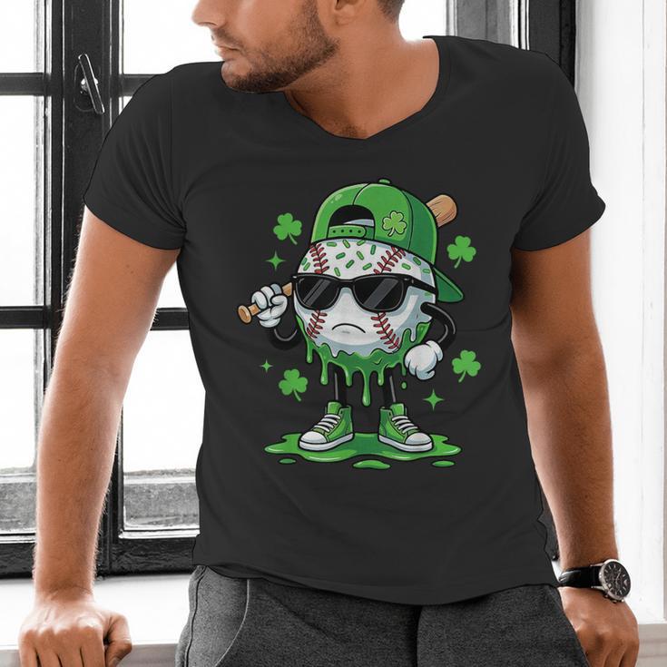 Baseball Drip Ice Cream Shamrock Kids Boy St Patrick’s Day Men's V-Neck T-Shirt Baseball Drip Ice Cream Shamrock Kids Boy St Patrick’s Day Men's V-Neck T-Shirt
