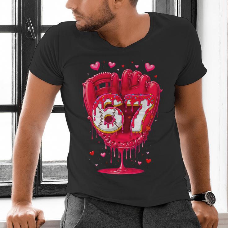 Baseball Drip Ice Cream Valentine Youth Boys Girls Sport Men's V-Neck T-Shirt Baseball Drip Ice Cream Valentine Youth Boys Girls Sport Men's V-Neck T-Shirt
