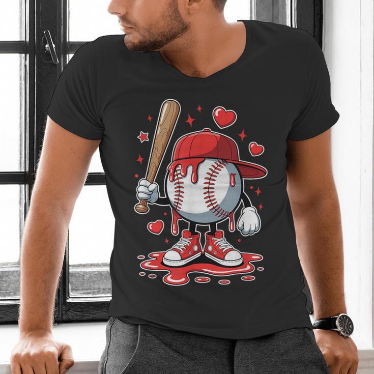 Baseball Drip Icecream Apparel Youth Boy Valentine Men's V-Neck T-Shirt Baseball Drip Icecream Apparel Youth Boy Valentine Men's V-Neck T-Shirt